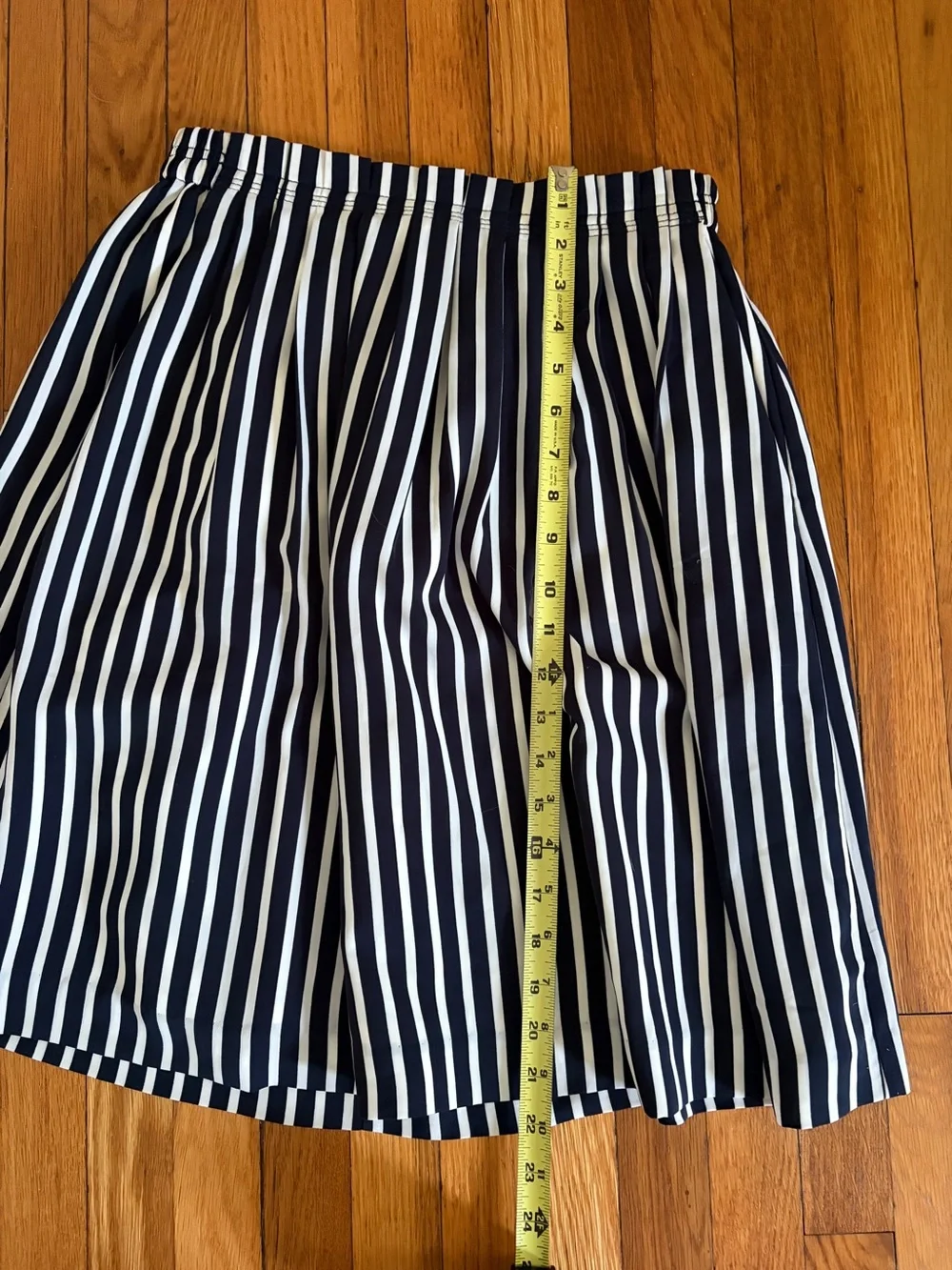 J. Crew Women’s Navy and White Striped A-Line Skirt